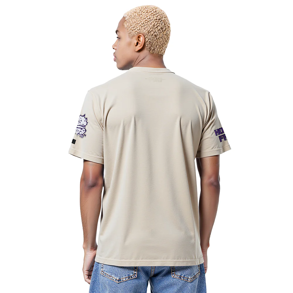 TEXAS CHRISTIAN UNIVERSITY NEUTRAL MEN'S CJ DROP SHOULDER TEE (TAUPE) - Image 2