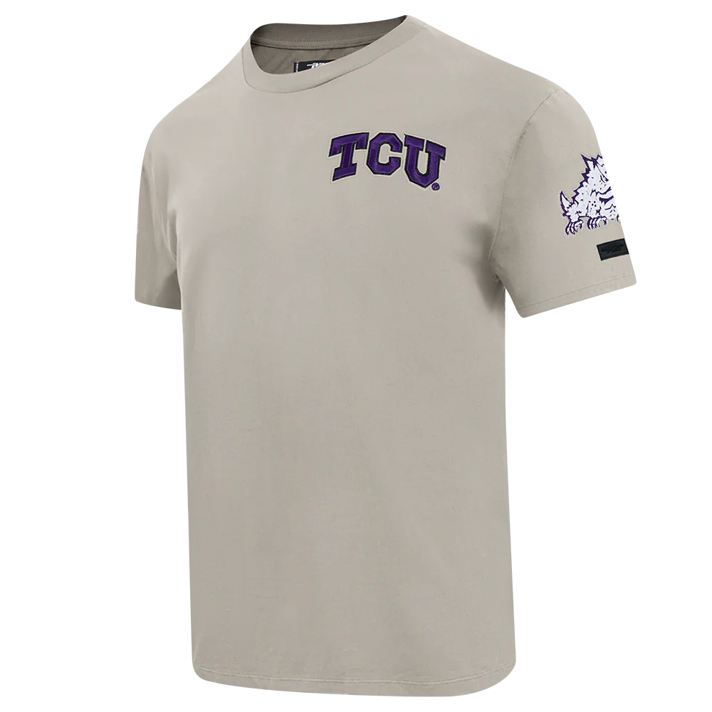 TEXAS CHRISTIAN UNIVERSITY NEUTRAL MEN'S CJ DROP SHOULDER TEE (TAUPE) - Image 3