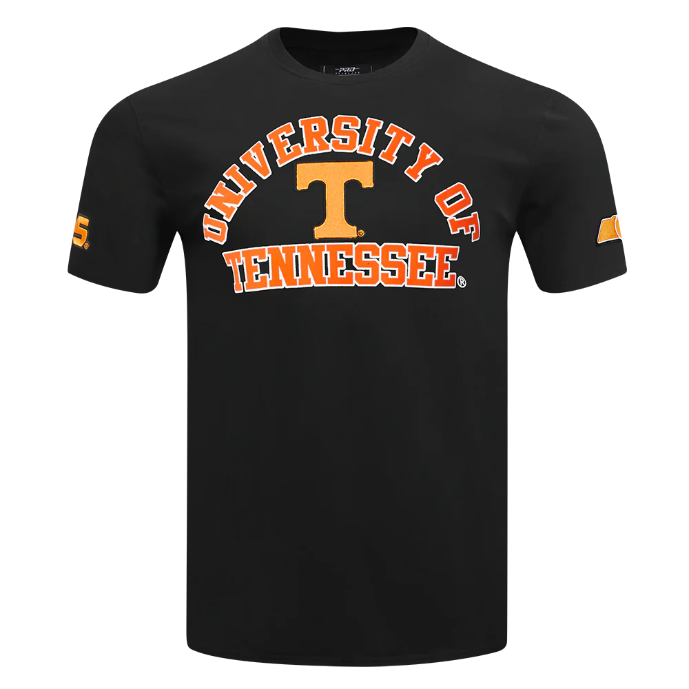 UNIVERSITY OF TENNESSEE CLASSIC STACKED LOGO SINGLE JERSEY TEE (BLACK)