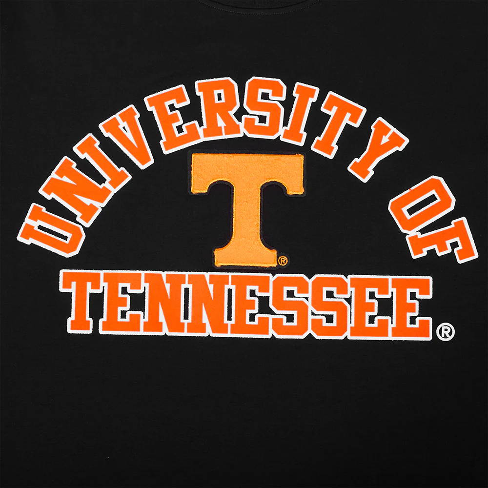 UNIVERSITY OF TENNESSEE CLASSIC STACKED LOGO SINGLE JERSEY TEE (BLACK) - Image 6