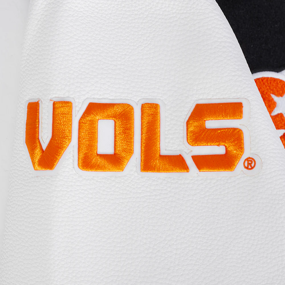 UNIVERSITY OF TENNESSEE CLASSIC MEN'S RIB WOOL VARSITY JACKET (BLACK/WHITE) - Image 5