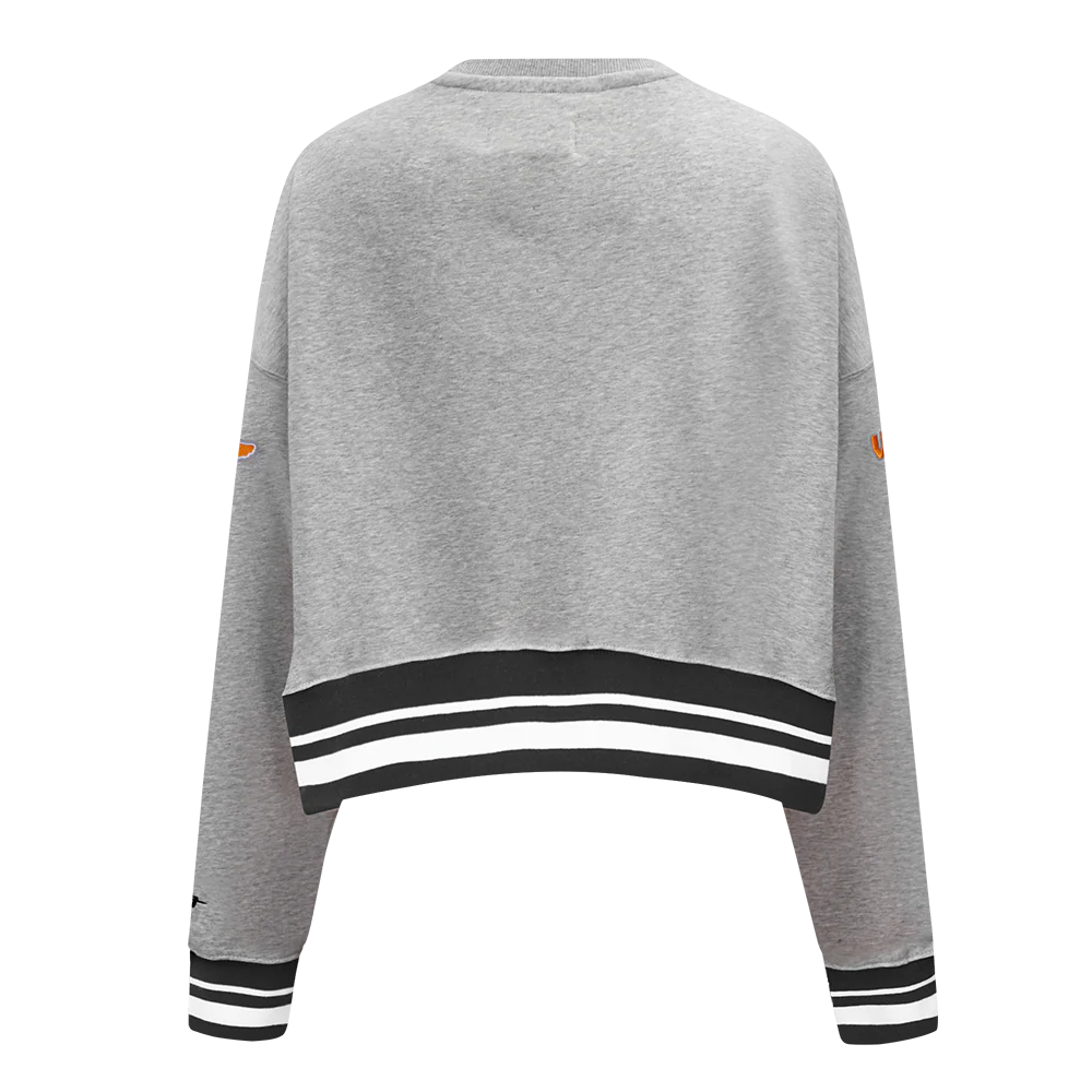 UNIVERSITY OF TENNESSEE CLASSIC WOMEN'S RIB FLEECE CREWNECK (HEATHER GRAY/BLACK) - Image 3