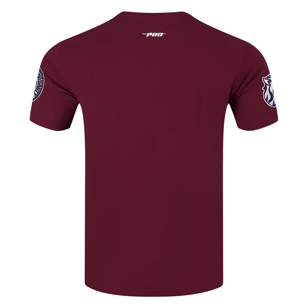 TEXAS SOUTHERN UNIVERSITY CLASSIC MEN'S STACKED LOGO TEE (WINE) - Image 3