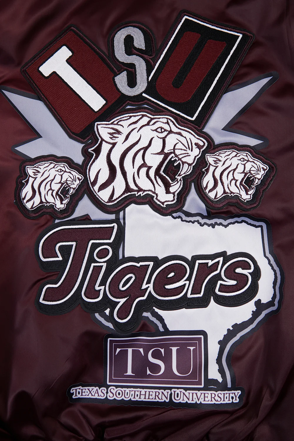 TEXAS SOUTHERN UNIVERSITY HOMECOMING RIB MEN'S SATIN JACKET (WINE) - Image 10