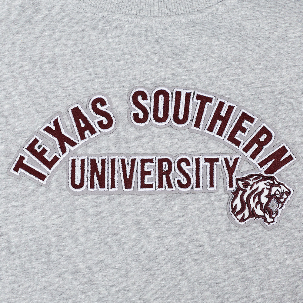 TEXAS SOUTHERN UNIVERSITY CLASSIC WOMEN'S FLEECE CREWNECK (HEATHER GREY) - Image 5
