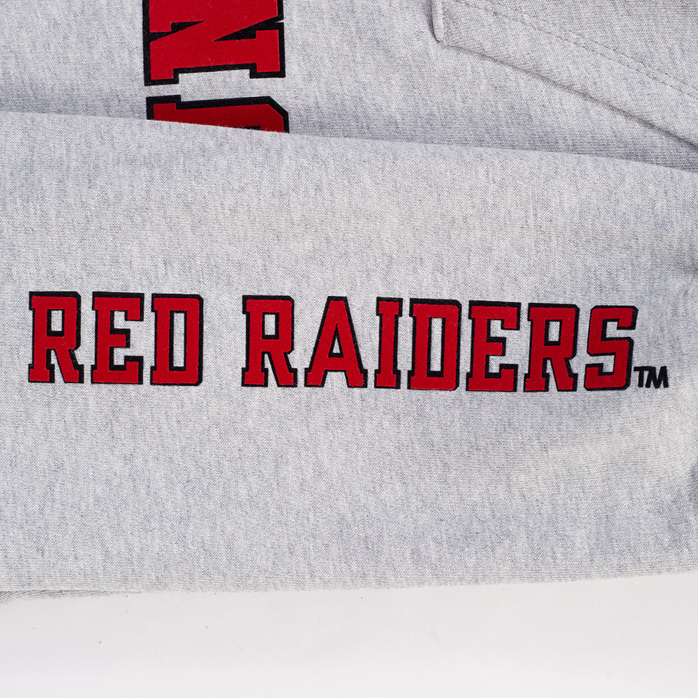TEXAS TECH UNIVERSITY CLASSIC STACKED LOGO FLEECE PULLOVER HOODIE (HEATHER GRAY/BLACK) - Image 5
