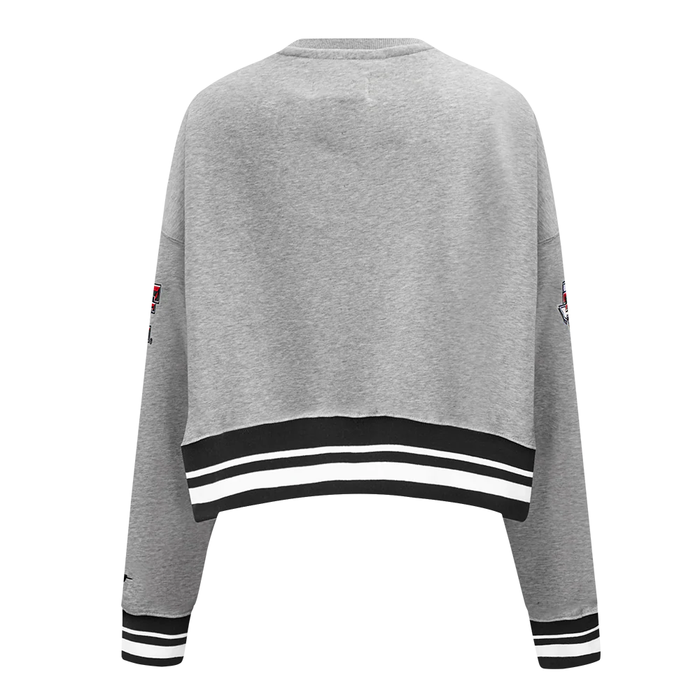 COLLEGE TEXAS TECH UNIVERSITY CLASSIC WOMEN'S RIB FLC CREWNECK (HEATHER GRAY/BLACK) - Image 3