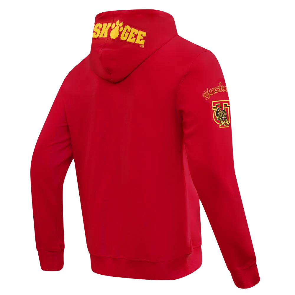 TUSKEGEE UNIVERSITY CLASSIC MEN'S PULLOVER HOODIE (RED) - Image 4