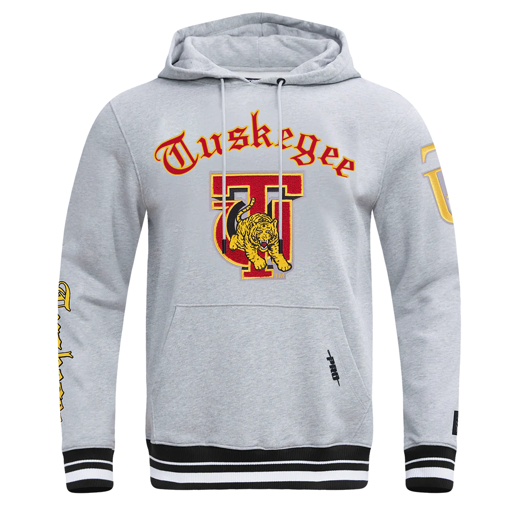 TUSKEGEE UNIVERSITY CLASSIC MEN'S PULLOVER HOODIE (HEATHER GRAY/BLACK)