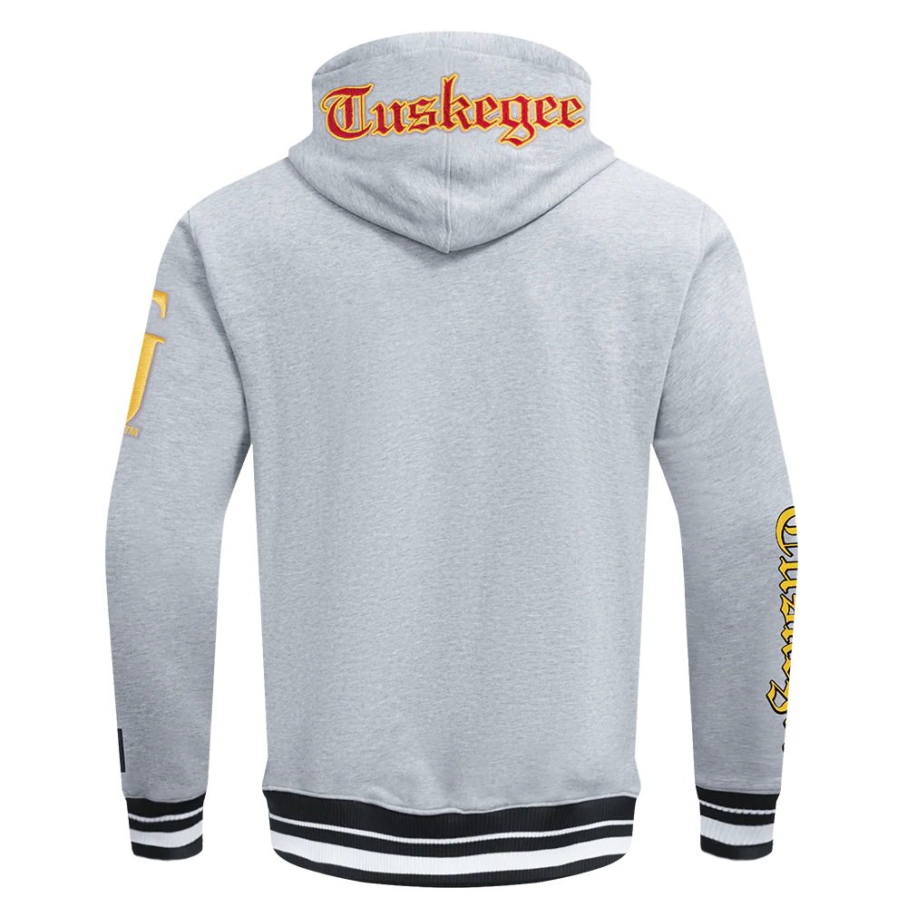 TUSKEGEE UNIVERSITY CLASSIC MEN'S PULLOVER HOODIE (HEATHER GRAY/BLACK) - Image 3