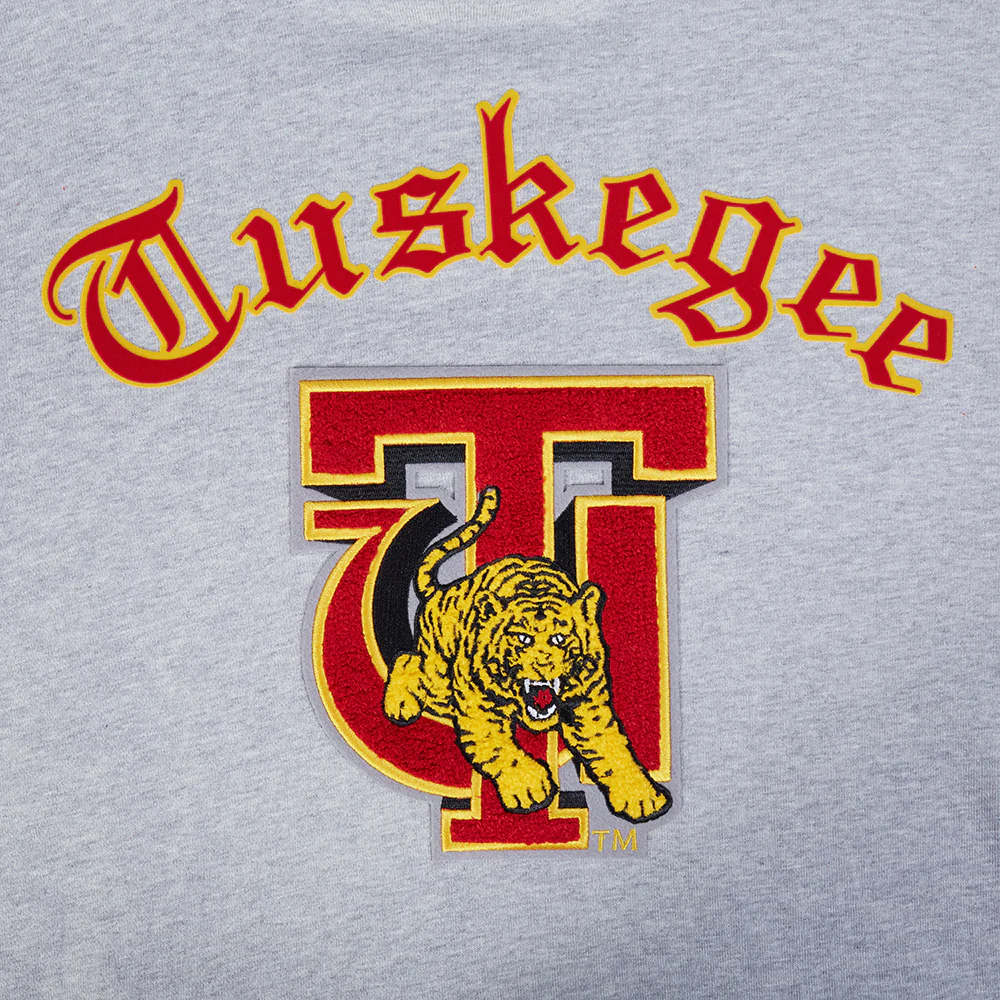 TUSKEGEE UNIVERSITY CLASSIC MEN'S PULLOVER HOODIE (HEATHER GRAY/BLACK) - Image 5