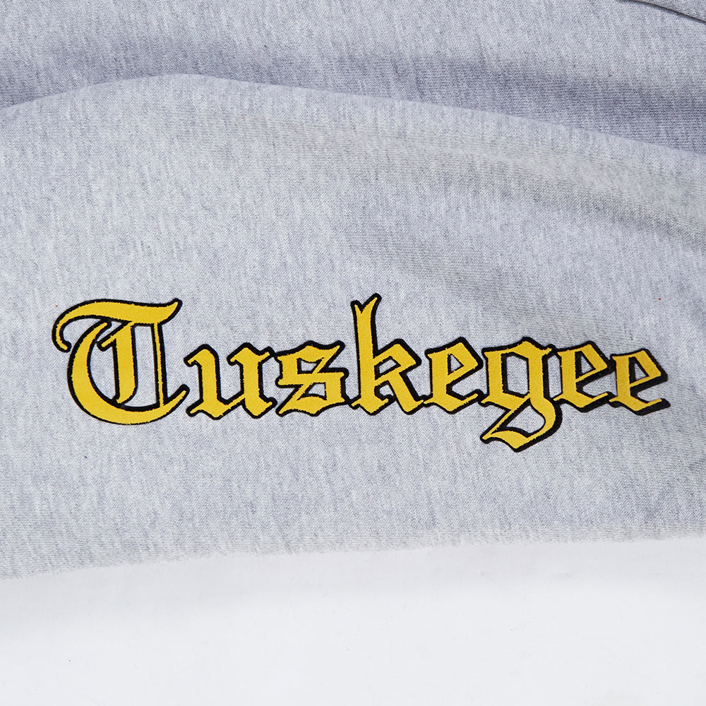 TUSKEGEE UNIVERSITY CLASSIC MEN'S PULLOVER HOODIE (HEATHER GRAY/BLACK) - Image 7