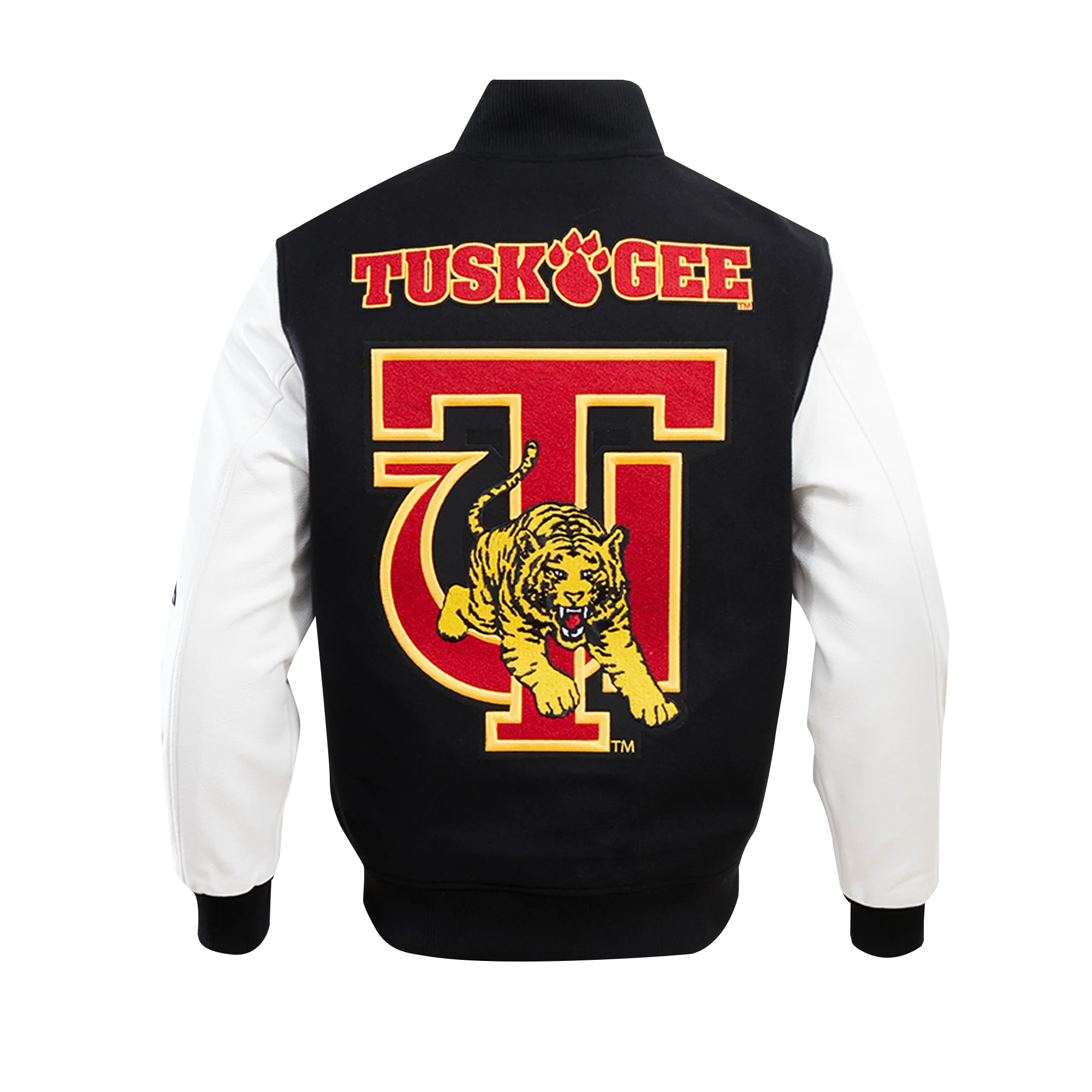 TUSKEGEE UNIVERSITY CLASSIC WOOL MEN'S VARSITY JACKET (BLACK/WHITE) - Image 7