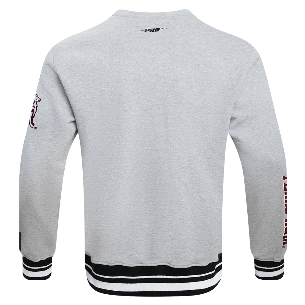 TEXAS A&M UNIVERSITY CLASSIC MEN'S STACKED LOGO CREWNECK (HEATHER GRAY/BLACK) - Image 3