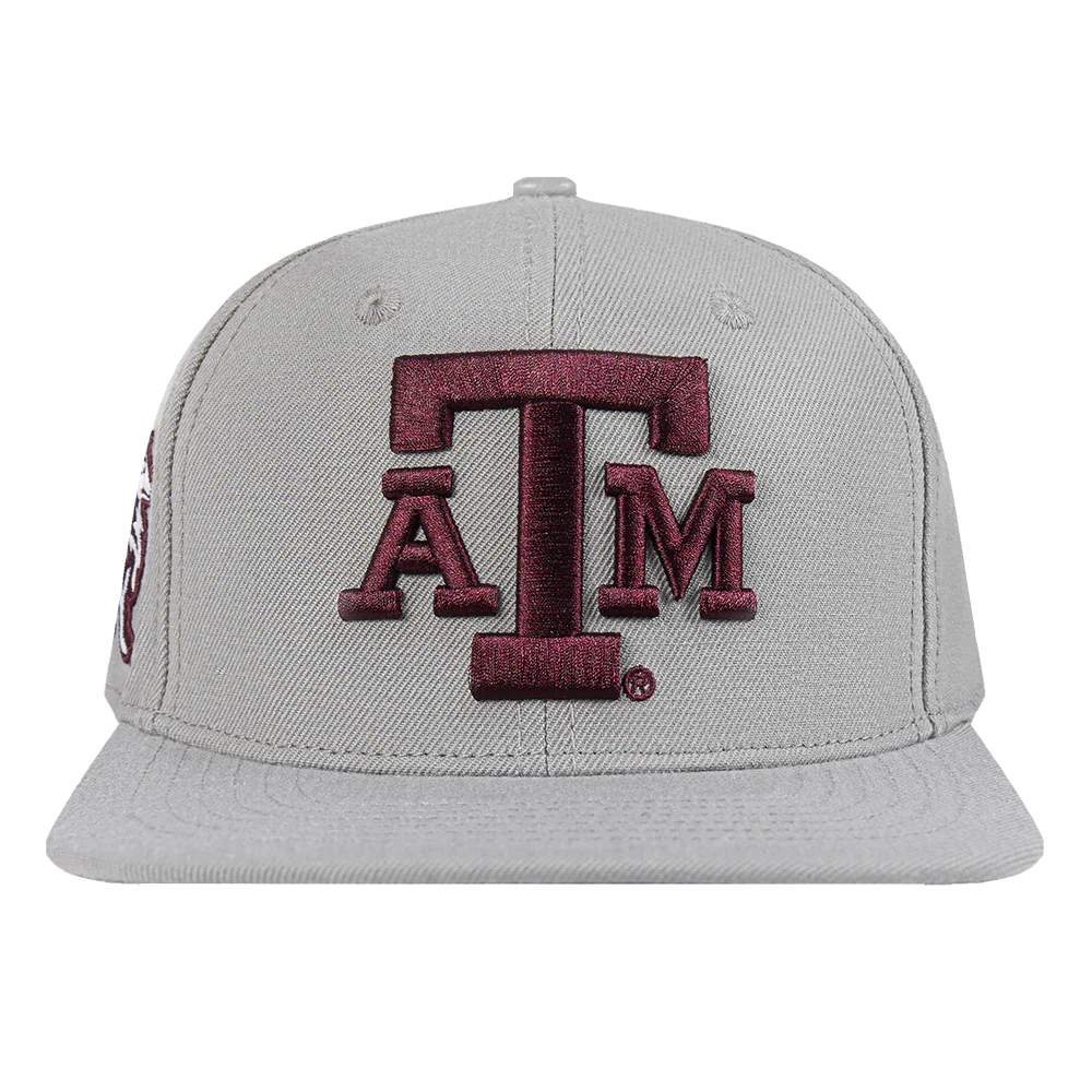 TEXAS A&M UNIVERSITY CLASSIC UNISEX PRIMARY LOGO WOOL SNAPBACK HAT (GRAY)
