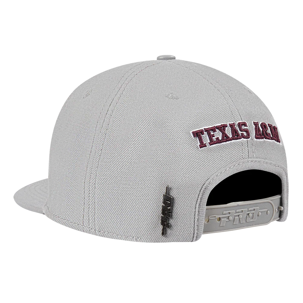 TEXAS A&M UNIVERSITY CLASSIC UNISEX PRIMARY LOGO WOOL SNAPBACK HAT (GRAY) - Image 3