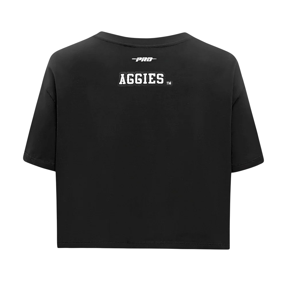 COLLEGE TEXAS A&M UNIVERSITY CLASSIC WOMEN'S SJ BOXY TEE (BLACK) - Image 3