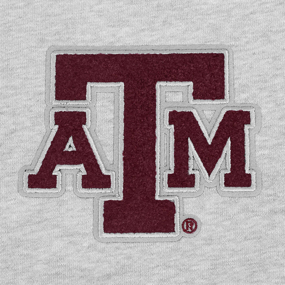 COLLEGE TEXAS A&M UNIVERSITY CLASSIC WOMEN'S RIB FLC CREWNECK (HEATHER GRAY/BLACK) - Image 5
