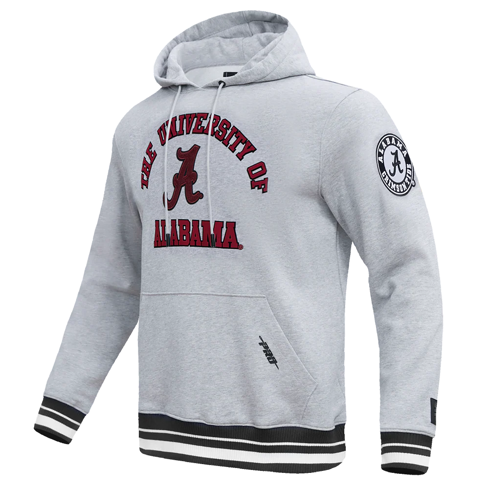 UNIVERSITY OF ALABAMA CLASSIC MEN'S PULLOVER HOODIE (HEATHER GRAY/BLACK) - Image 2