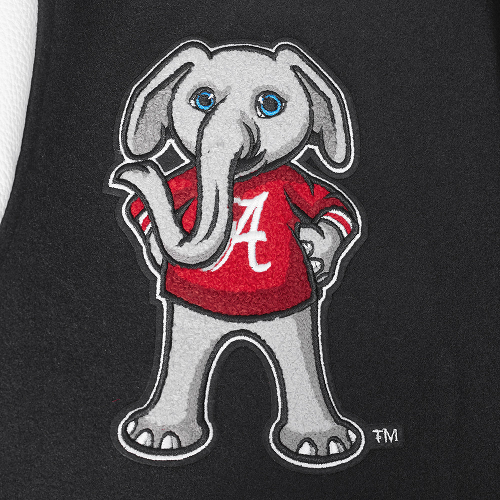 UNIVERSITY OF ALABAMA CLASSIC WOOL VARSITY JACKET (BLACK/WHITE M60030) - Image 7