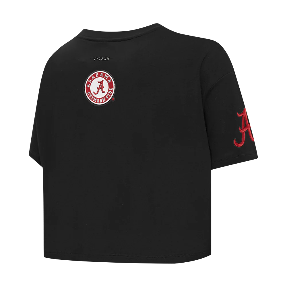 COLLEGE UNIVERSITY OF ALABAMA CLASSIC SINGLE JERSEY BOXY TEE (BLACK) - Image 4