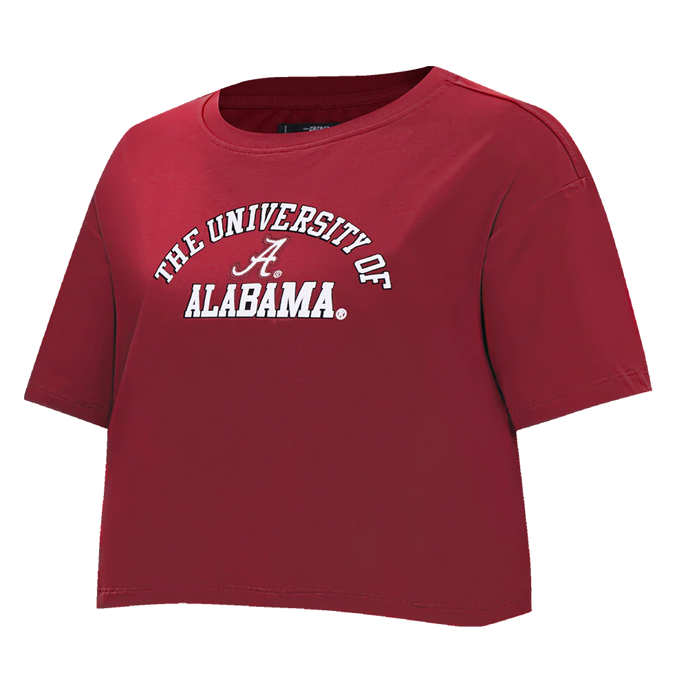 UNIVERSITY OF ALABAMA CLASSIC WOMEN'S SINGLE JERSEY BOXY TEE (CARDINAL RED) - Image 2