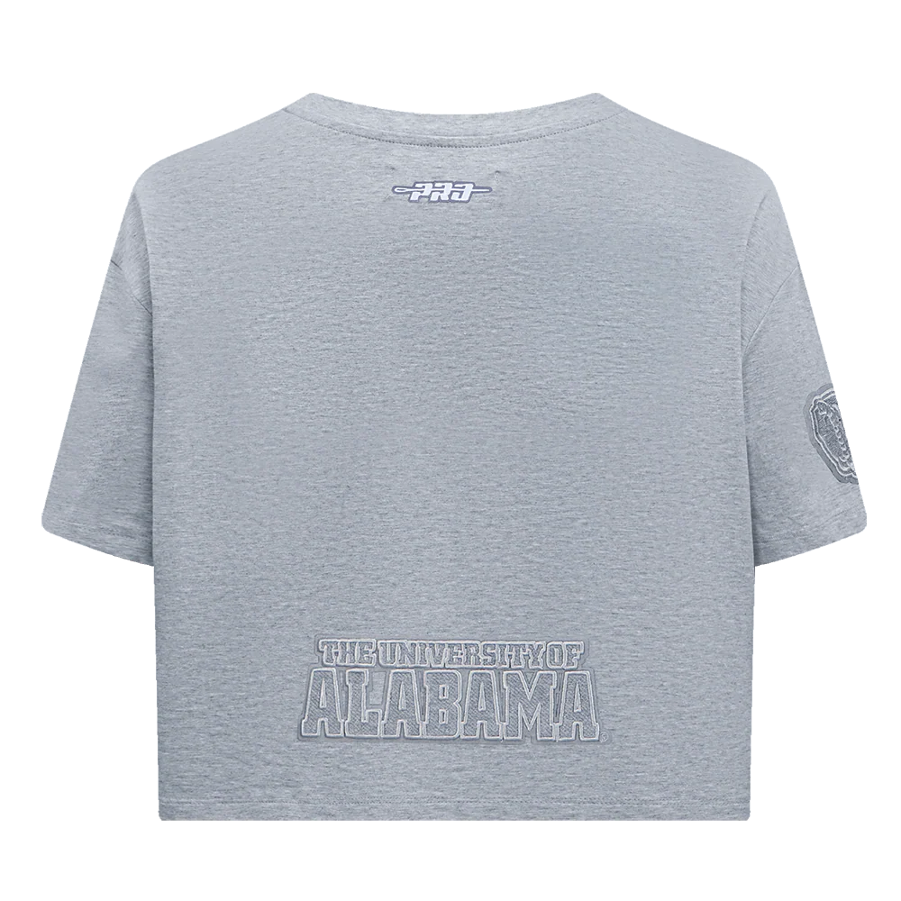 COLLEGE UNIVERSITY OF ALABAMA REVERSE FRENCH TERRY WOMEN'S SJ BOXY TEE (DARK HEATHER GRAY) - Image 3