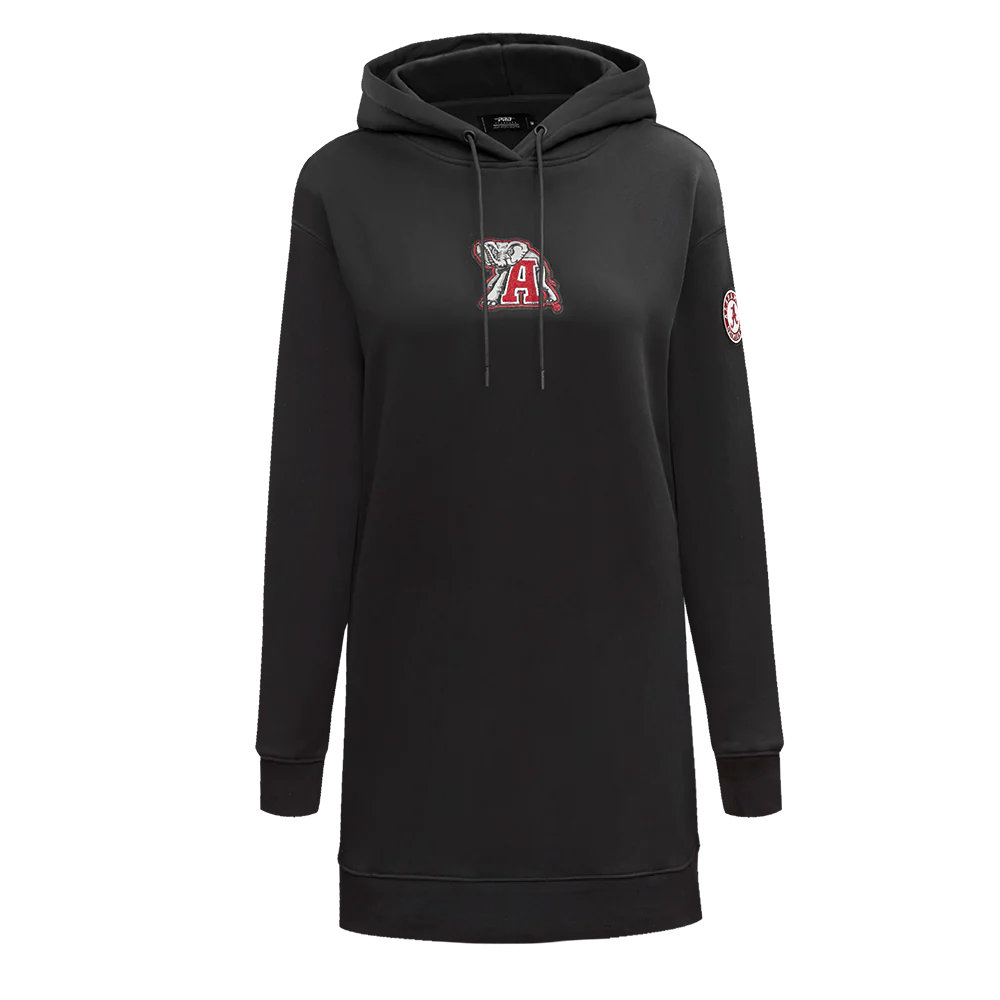 UNIVERSITY OF ALABAMA CLASSIC FLEECE HOODIE DRESS (BLACK)