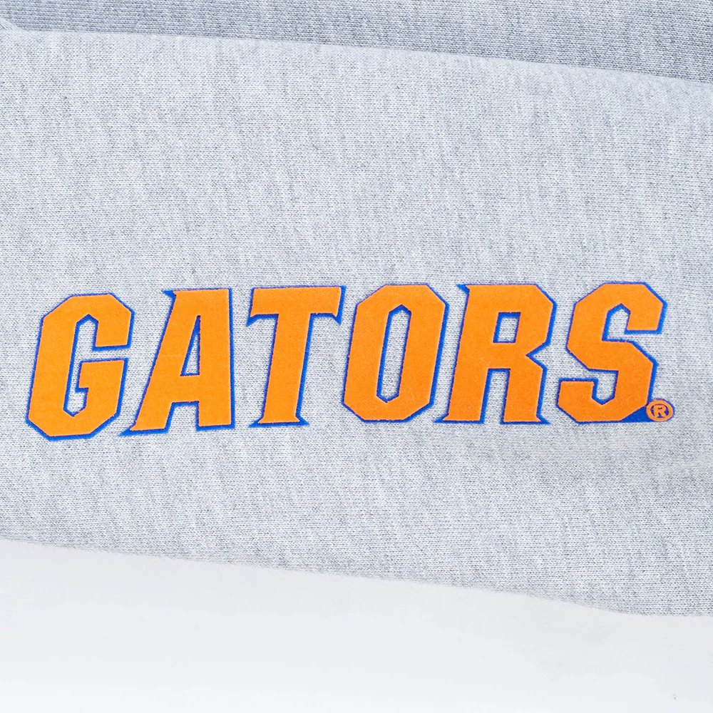 UNIVERSITY OF FLORIDA CLASSIC MEN'S STACKED LOGO PULLOVER HOODIE (HEATHER GREY/ROYAL/ORANGE) - Image 7