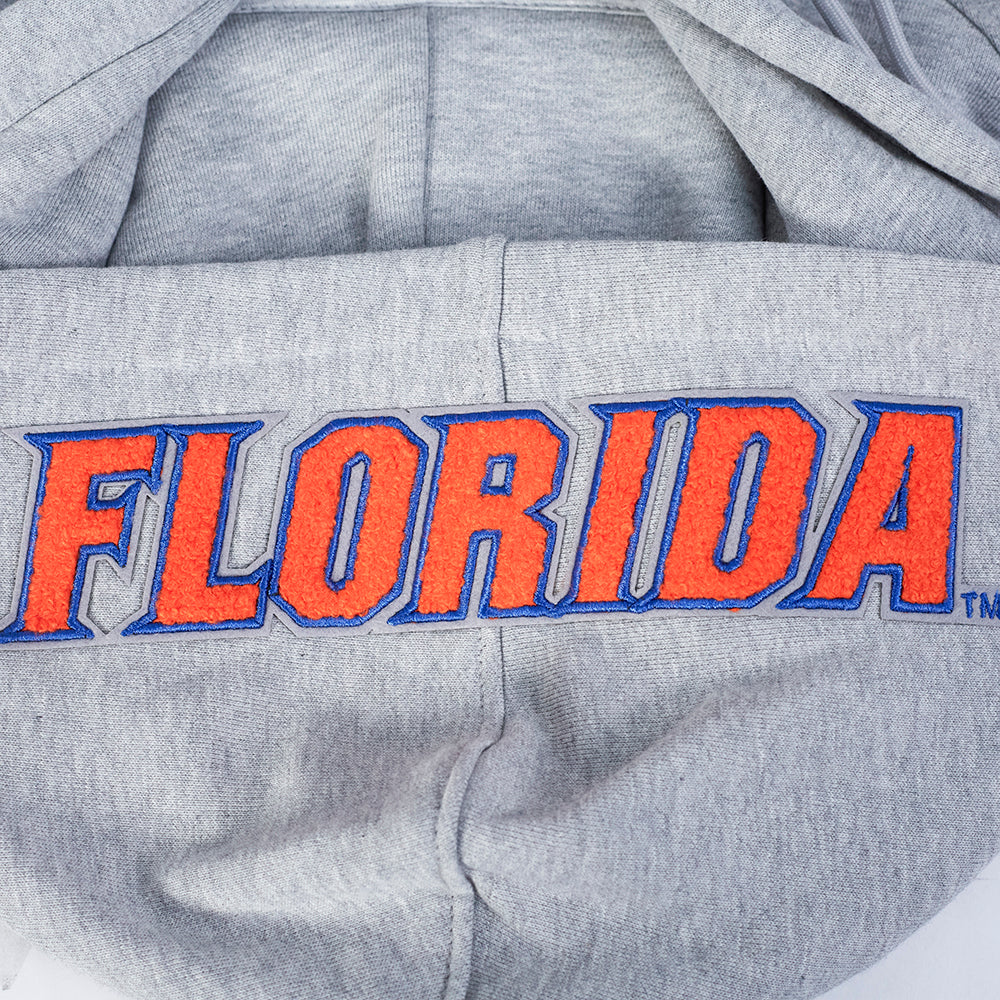 UNIVERSITY OF FLORIDA CLASSIC MEN'S STACKED LOGO PULLOVER HOODIE (HEATHER GREY/ROYAL/ORANGE) - Image 8