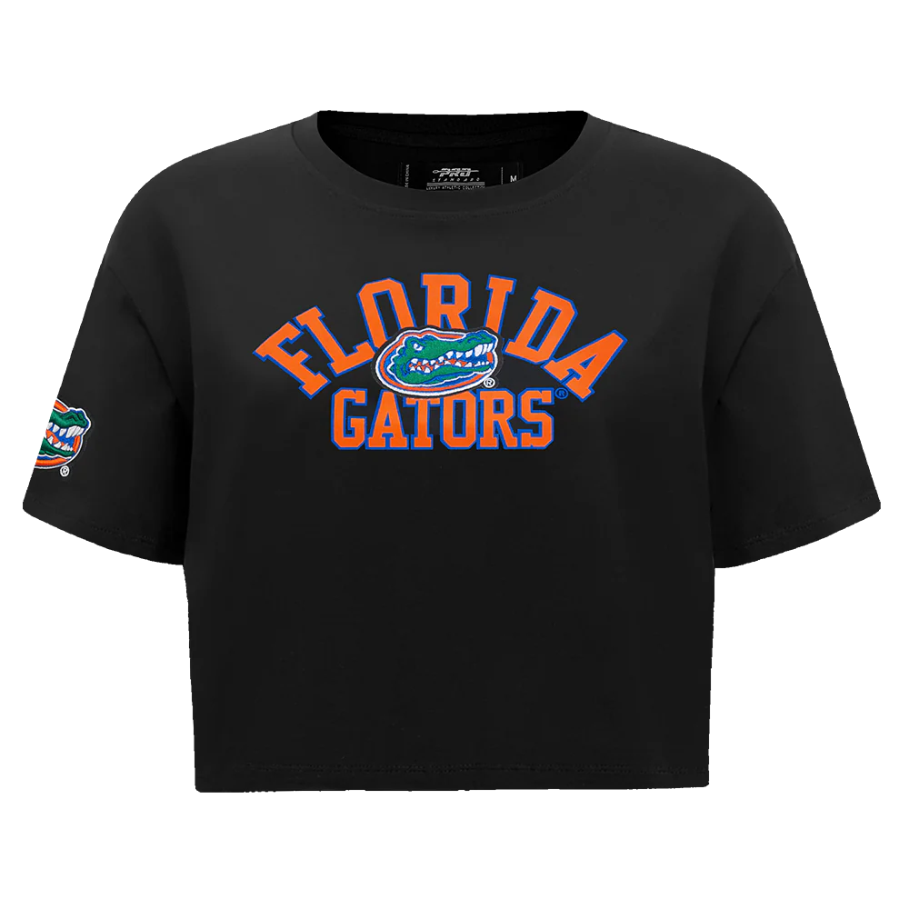 UNIVERSITY OF FLORIDA CLASSIC WOMEN'S SINGLE JERSEY BOXY TEE (BLACK)