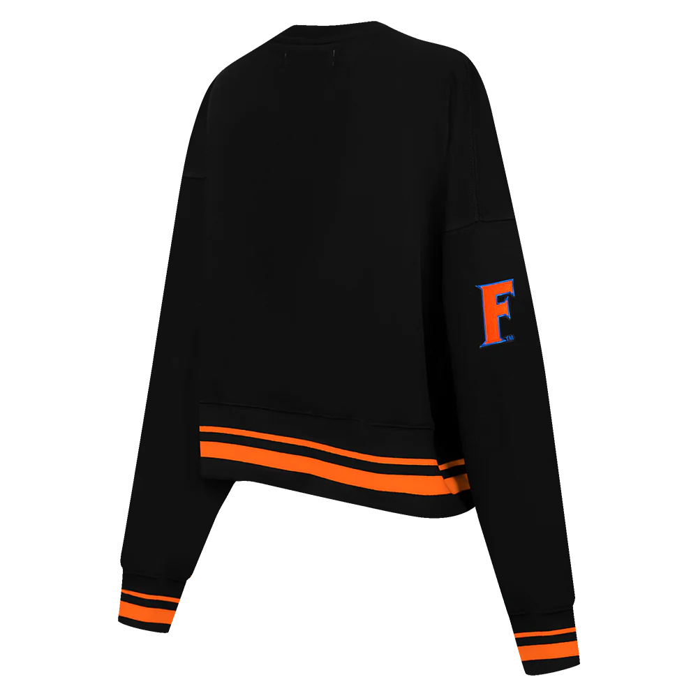 UNIVERSITY OF FLORIDA CLASSIC WOMEN'S RIB FLEECE CREWNECK (BLACK/ORANGE) - Image 4