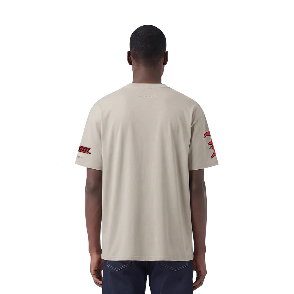 UNIVERSITY OF LOUISVILLE NEUTRAL MEN'S CJ DROP SHOULDER TEE (TAUPE) - Image 2