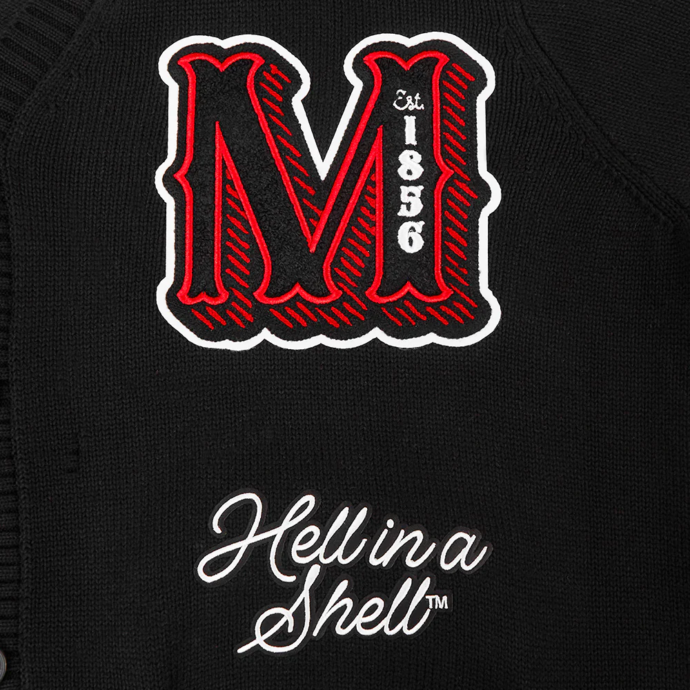 COLLEGE UNIVERSITY OF MARYLAND VINTAGE VARSITY MEN'S CARDIGAN SWEATER (BLACK) - Image 9