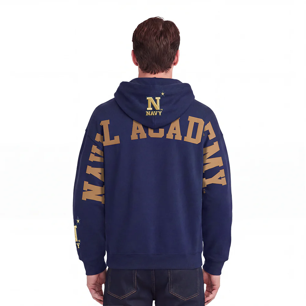 UNITED STATES NAVAL ACADEMY WINGSPAN MEN'S DROP SHOULDER FLC PO HOODIE (MIDNIGHT NAVY)