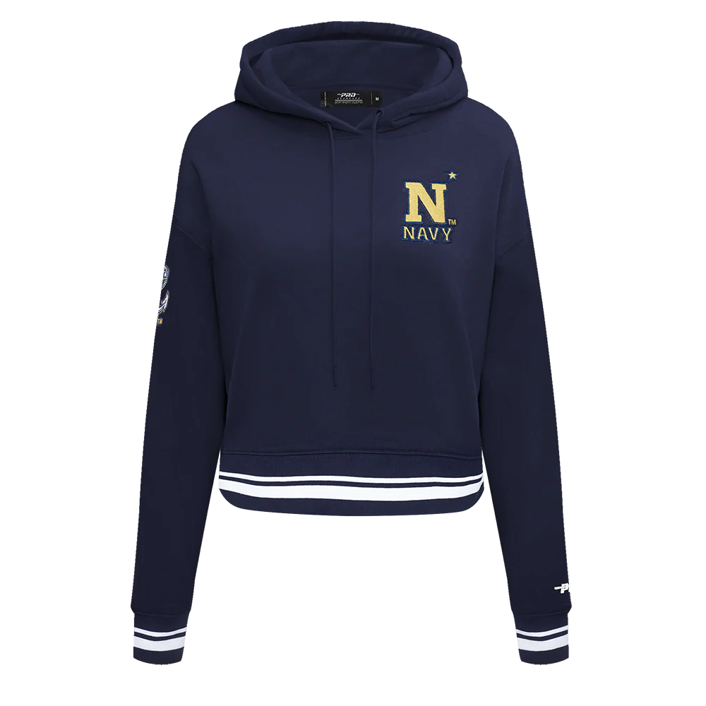 COLLEGE UNITED STATES NAVAL ACADEMY CLASSIC WOMEN'S RIB FLC PO HOODIE (MIDNIGHT NAVY) - Image 3
