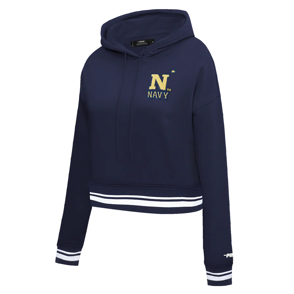 COLLEGE UNITED STATES NAVAL ACADEMY CLASSIC WOMEN'S RIB FLC PO HOODIE (MIDNIGHT NAVY) - Image 4