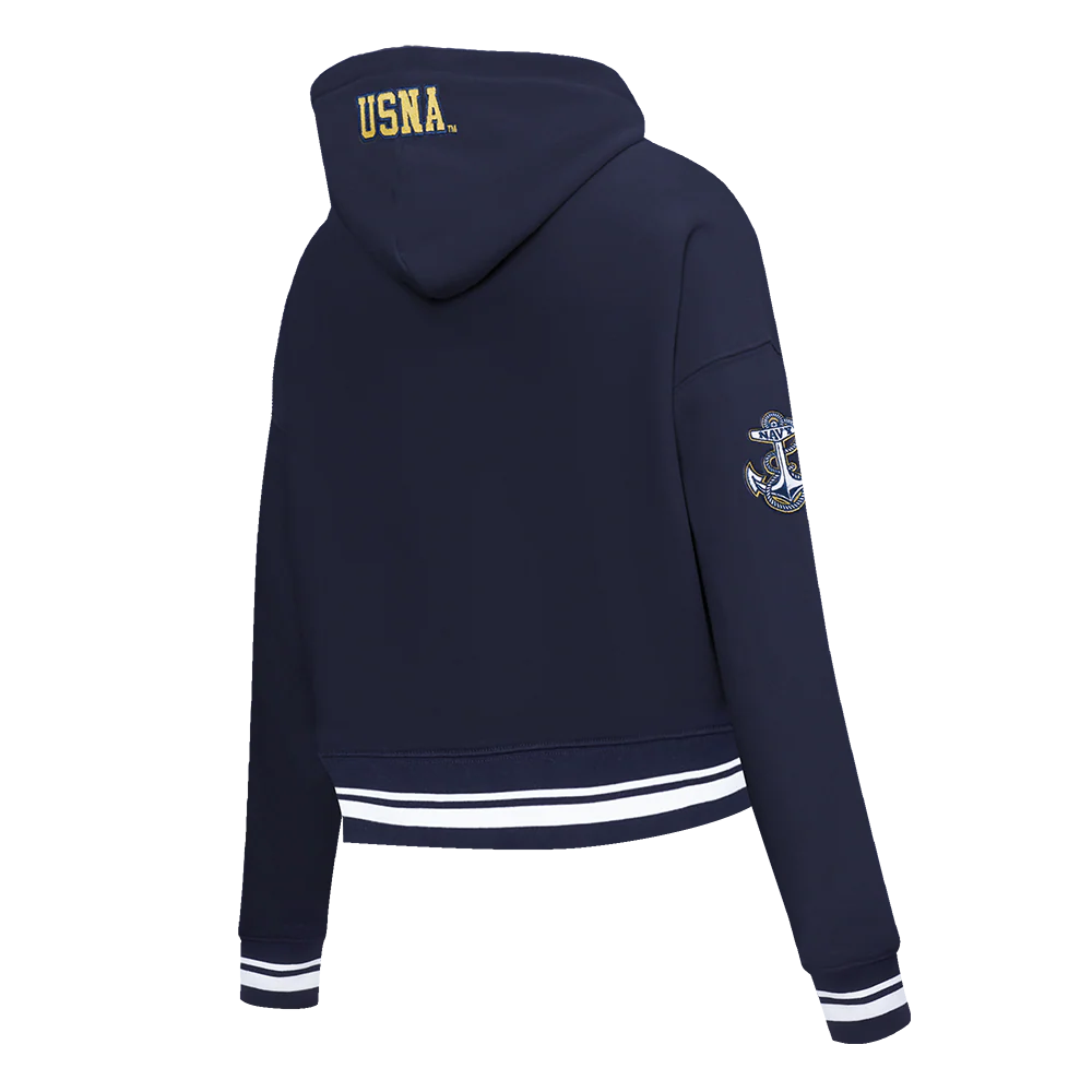 COLLEGE UNITED STATES NAVAL ACADEMY CLASSIC WOMEN'S RIB FLC PO HOODIE (MIDNIGHT NAVY) - Image 6