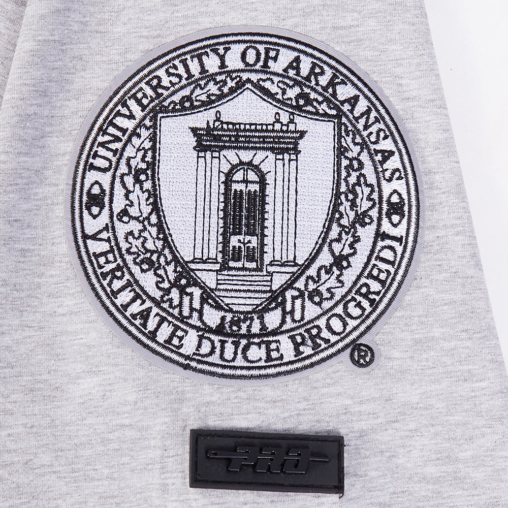 UNIVERSITY OF ARKANSAS CLASSIC MEN'S STACKED LOGO TEE (HEATHER GREY) - Image 9