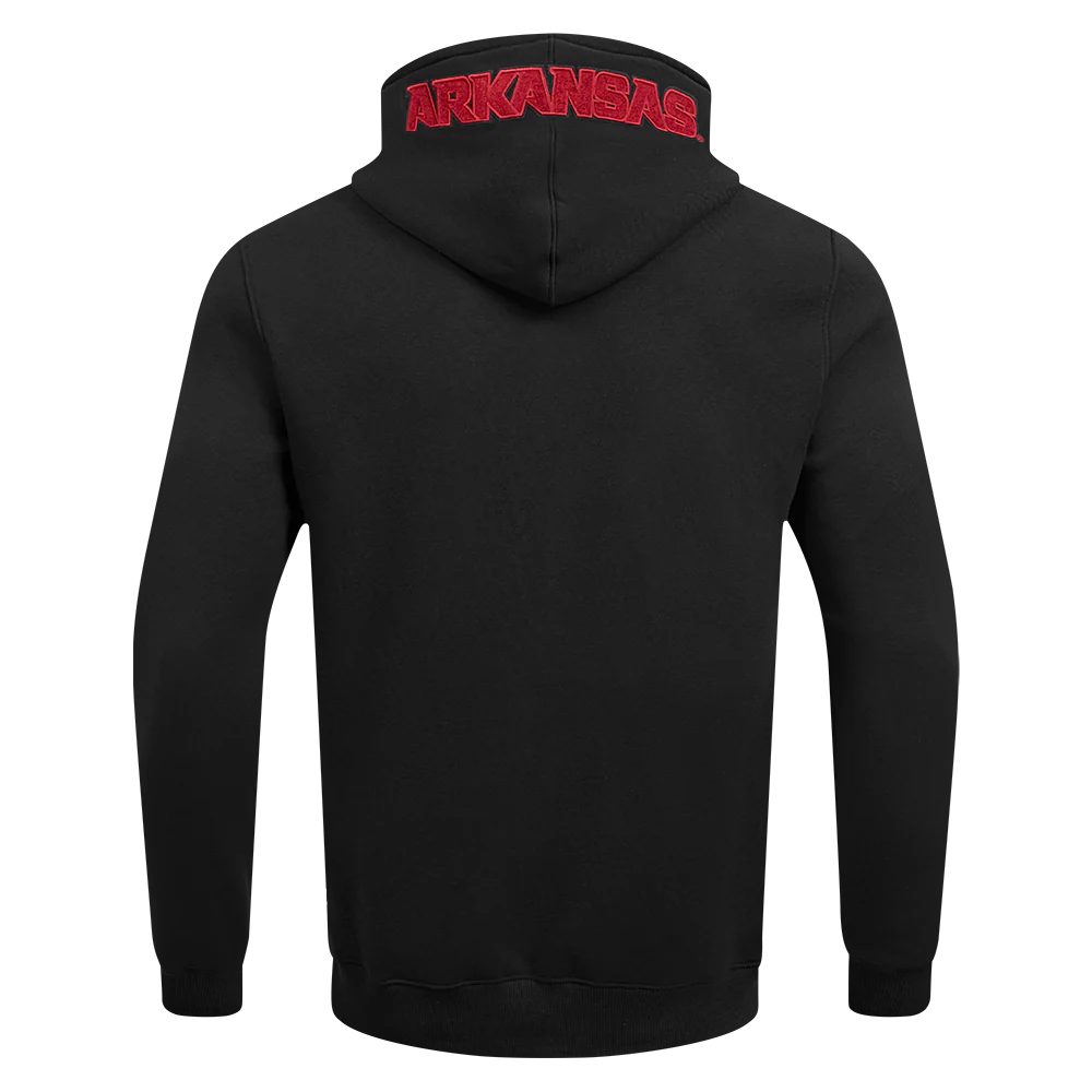 UNIVERSITY OF ARKANSAS CLASSIC MEN'S PULLOVER HOODIE (BLACK) - Image 5