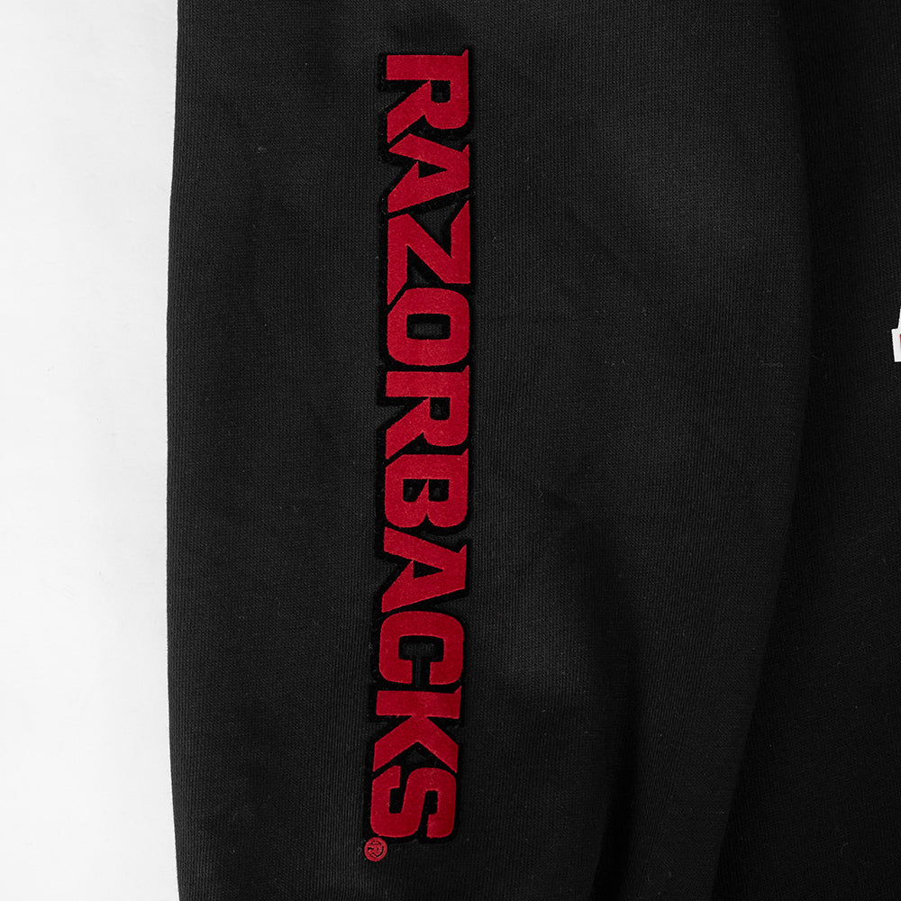UNIVERSITY OF ARKANSAS CLASSIC MEN'S STACKED LOGO CREWNECK (BLACK) - Image 6
