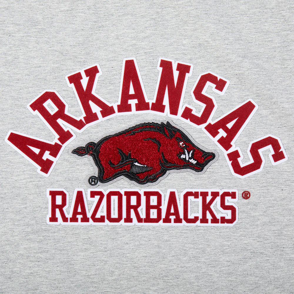 UNIVERSITY OF ARKANSAS FAYETTEVILLE CLASSIC WOMEN'S SINGLE JERSEY BOXY TEE (HEATHER GREY) - Image 5