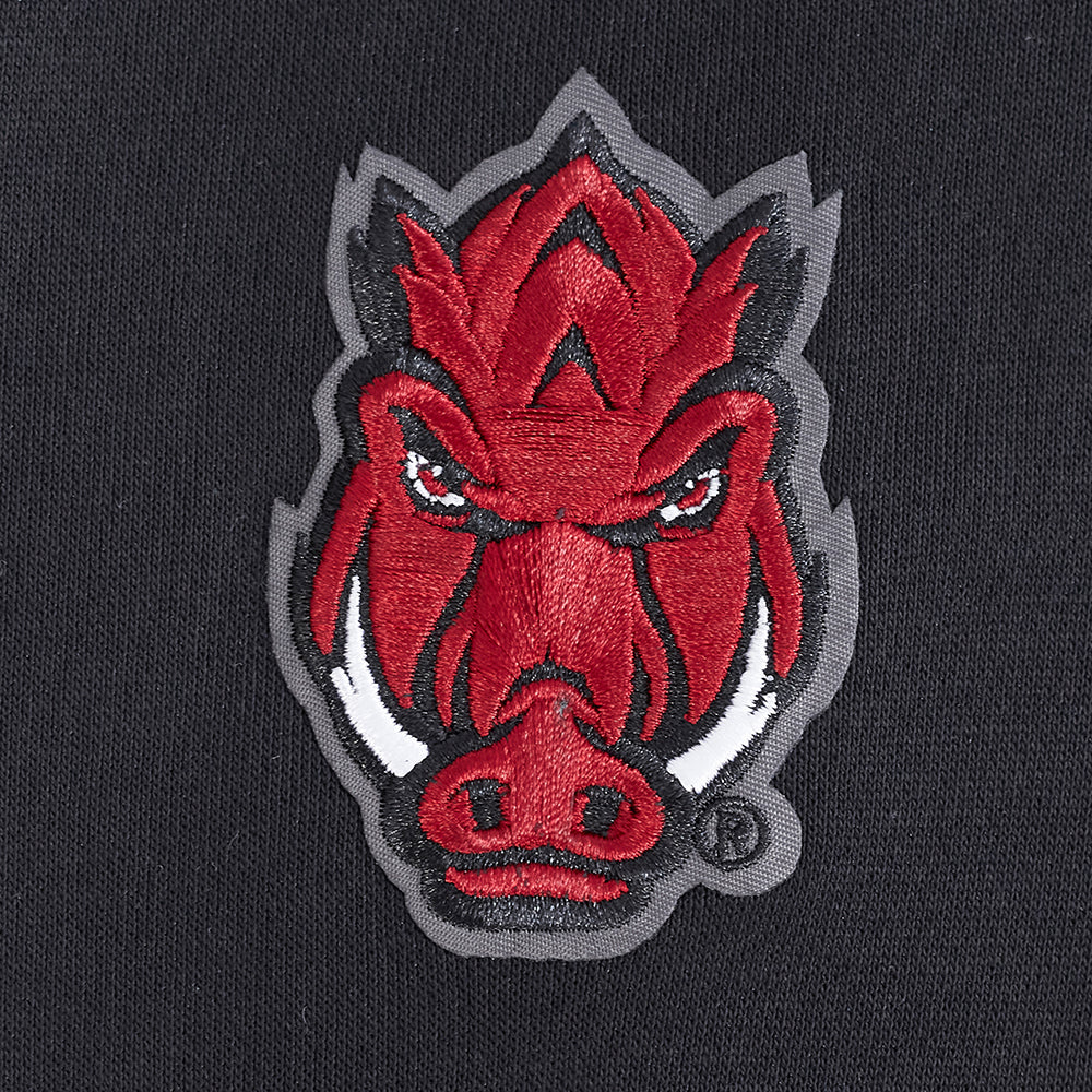 UNIVERSITY OF ARKANSAS FAYETTEVILLE CLASSIC WOMEN'S RIB FLEECE CREWNECK (BLACK) - Image 6