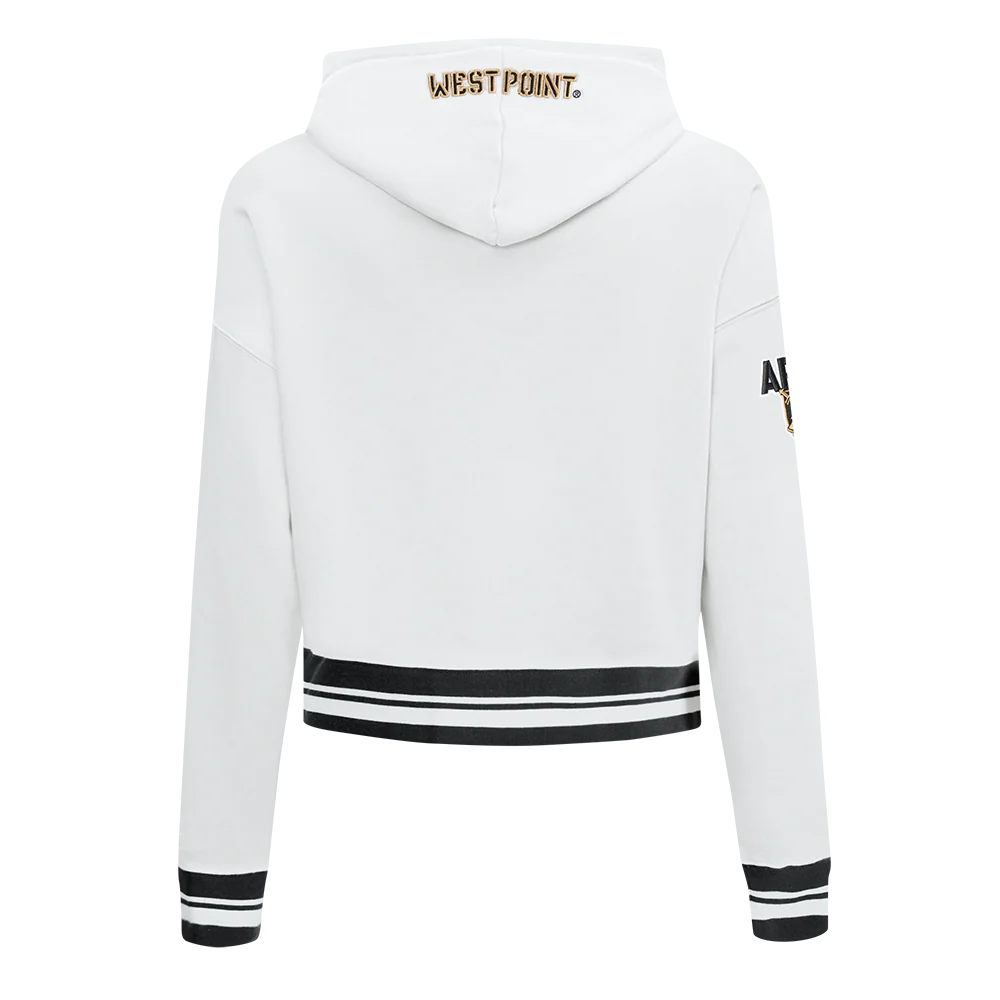 COLLEGE UNITED STATES MILITARY ACADEMY CLASSIC WOMEN'S RIB FLC CROPPED PO HO (WHITE/BLACK) - Image 3