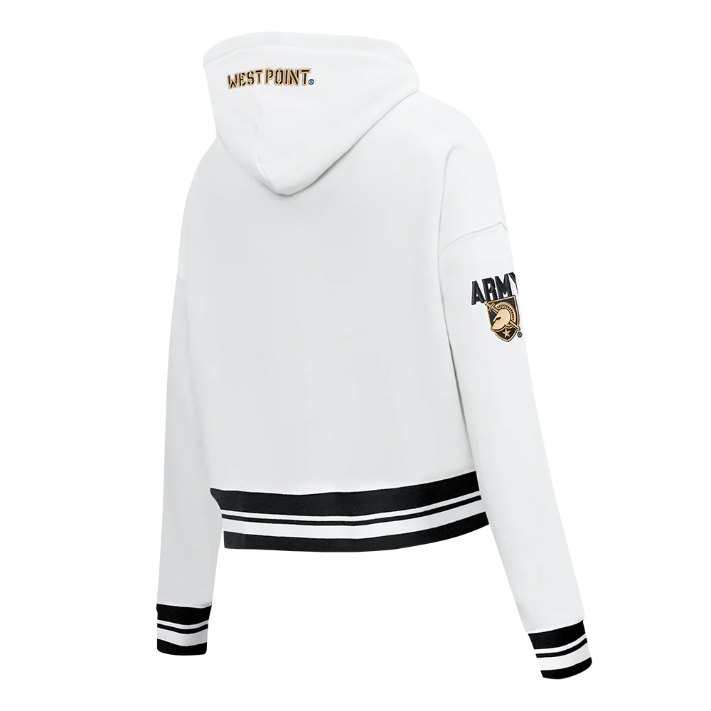 COLLEGE UNITED STATES MILITARY ACADEMY CLASSIC WOMEN'S RIB FLC CROPPED PO HO (WHITE/BLACK) - Image 4