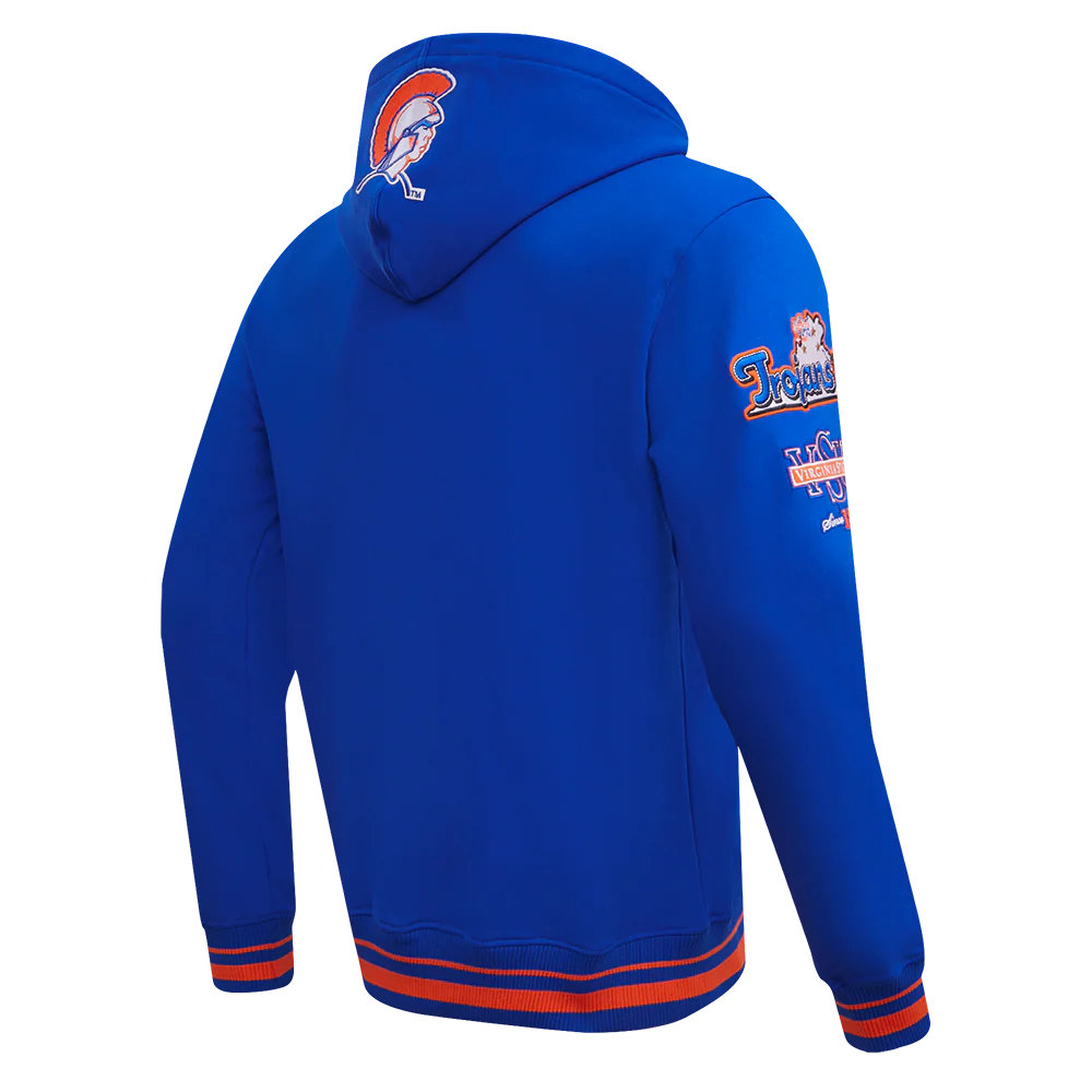 VIRGINIA STATE UNIVERSITY HOMECOMING RIB FLEECE MEN'S PULLOVER HOODIE (ROYAL/ORANGE/ROYAL) - Image 3