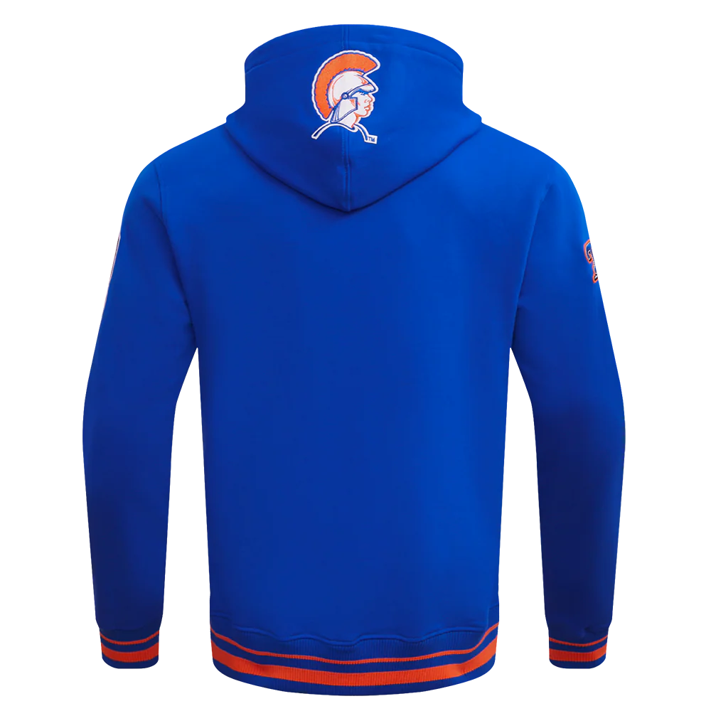 VIRGINIA STATE UNIVERSITY HOMECOMING RIB FLEECE MEN'S PULLOVER HOODIE (ROYAL/ORANGE/ROYAL) - Image 4