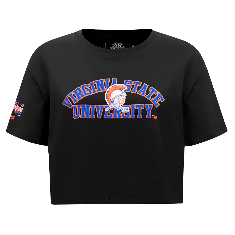 COLLEGE VIRGINIA STATE UNIVERSITY CLASSIC WOMEN'S SJ BOXY TEE (BLACK) - Image 3