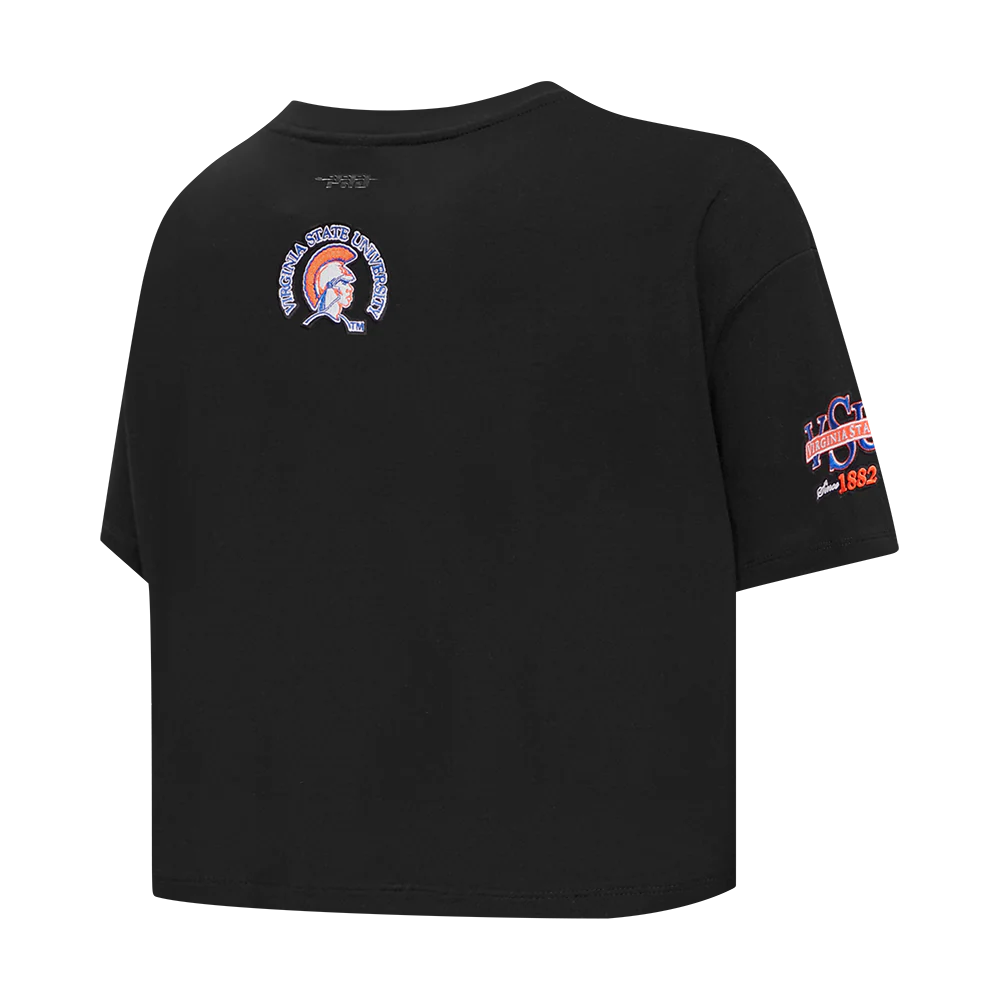 COLLEGE VIRGINIA STATE UNIVERSITY CLASSIC WOMEN'S SJ BOXY TEE (BLACK) - Image 6