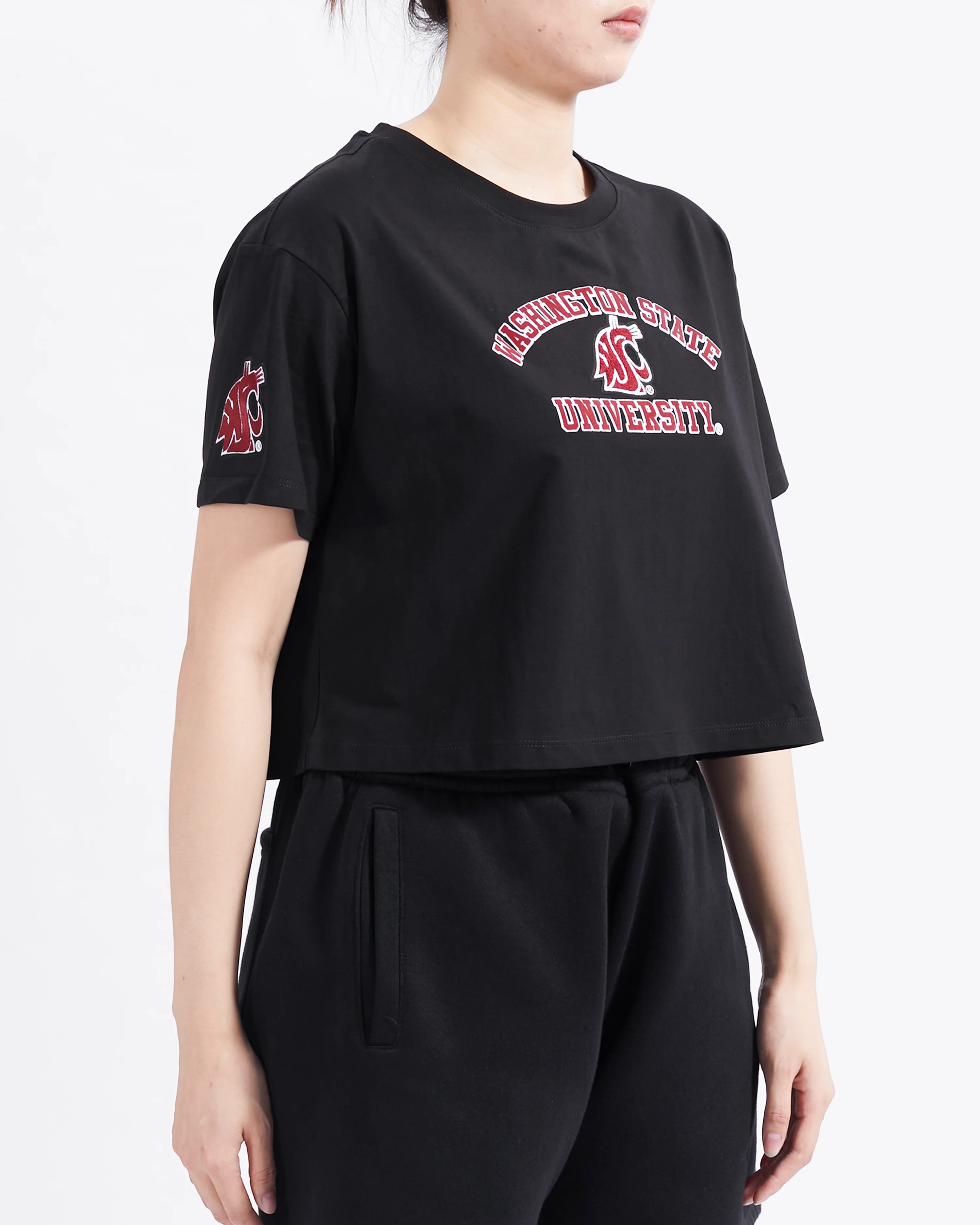 COLLEGE WASHINGTON STATE UNIVERSITY CLASSIC WOMEN'S SJ BOXY TEE (BLACK) - Image 4